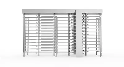 باب أمان بثلاثة ممرات وباب دوار بارتفاع كامل